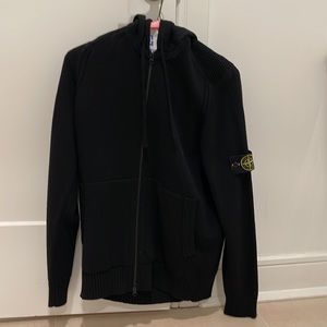 Stone Island: Black Fleece Hoodie.